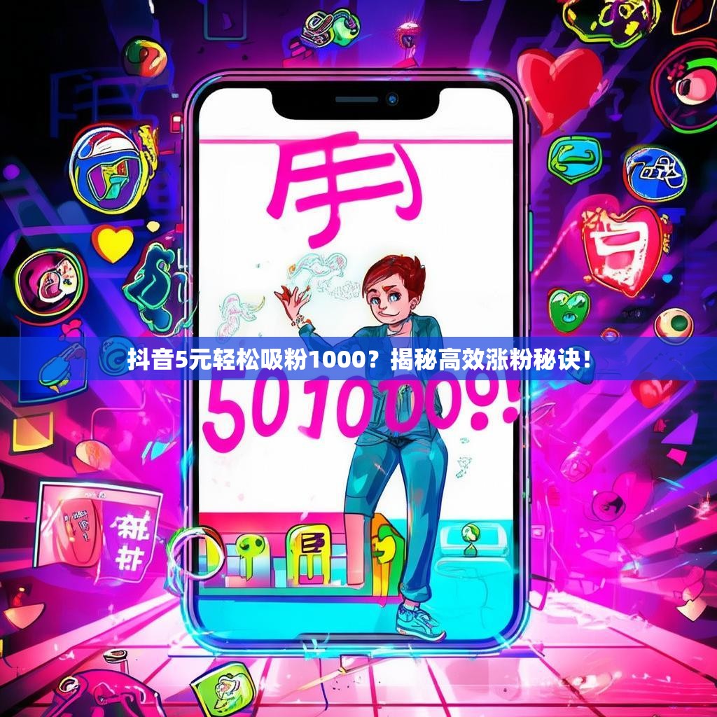 抖音5元轻松吸粉1000?揭秘高效涨粉秘诀! 抖音5元轻松吸粉1000?揭秘高效涨粉秘诀!