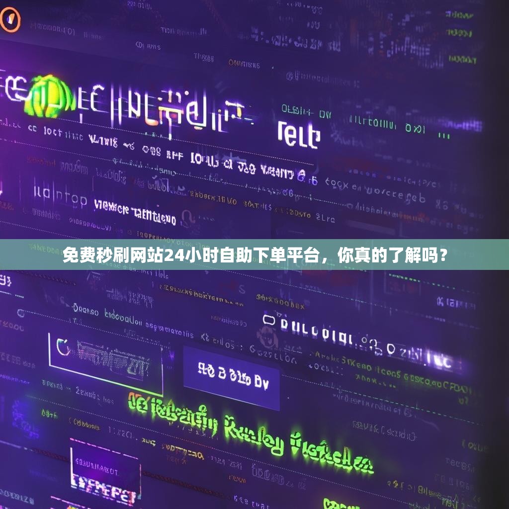 免费秒刷网站24小时自助下单平台，你真的了解吗？