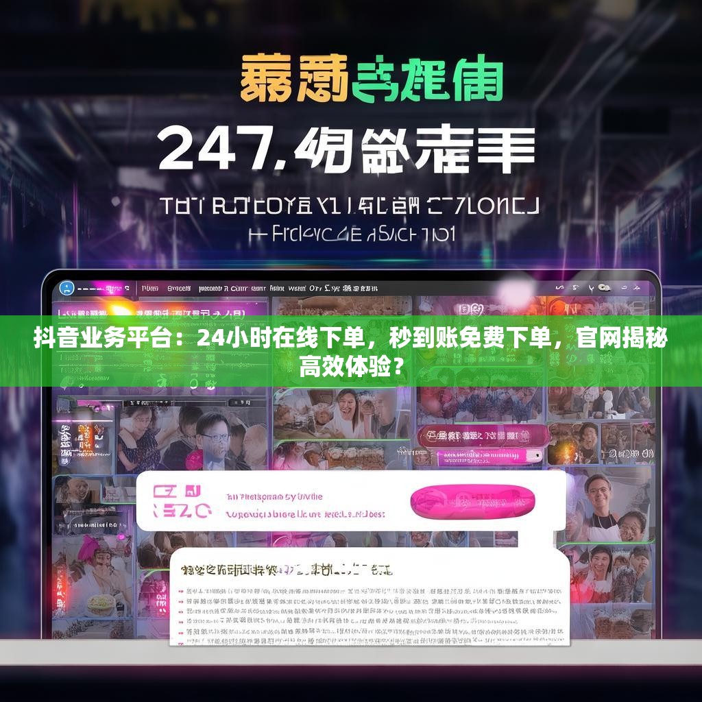 抖音业务平台：24小时在线下单，秒到账免费下单，官网揭秘高效体验？