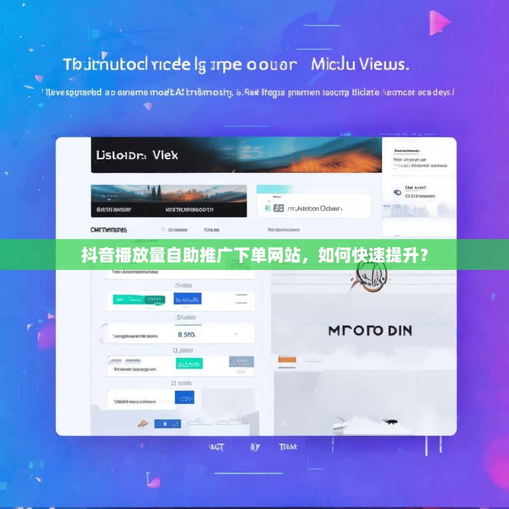 抖音播放量自助推广下单网站，如何快速提升？