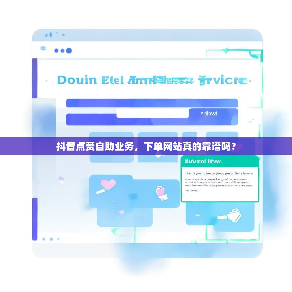 抖音点赞自助业务，下单网站真的靠谱吗？
