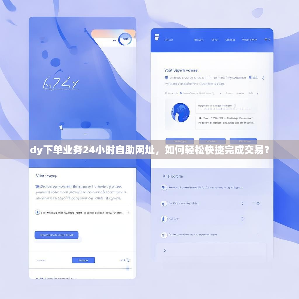 dy下单业务24小时自助网址，如何轻松快捷完成交易？