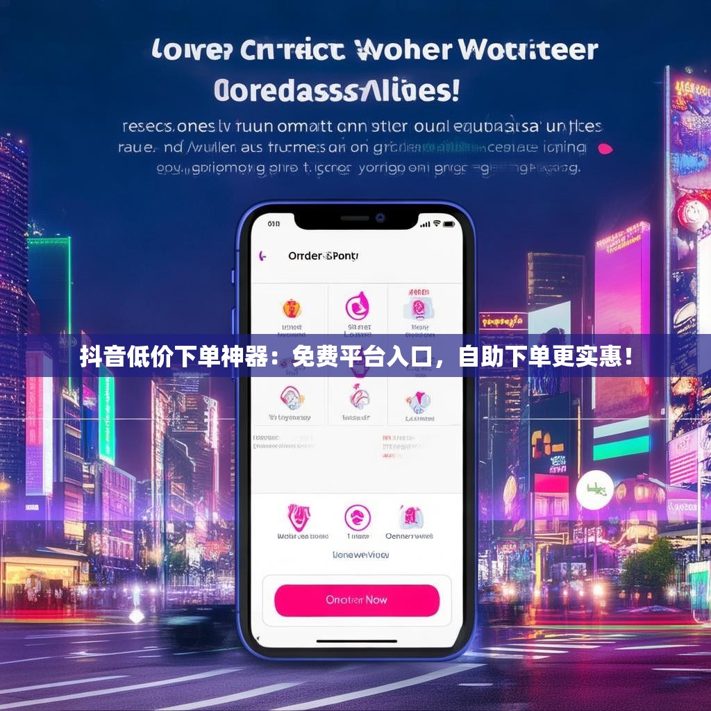 抖音低价下单神器：免费平台入口，自助下单更实惠！