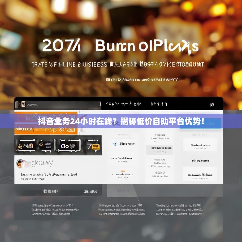 抖音业务24小时在线？揭秘低价自助平台优势！