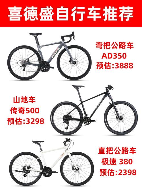 喜德盛自行车各型号介绍，含车架、变速、油刹配置等