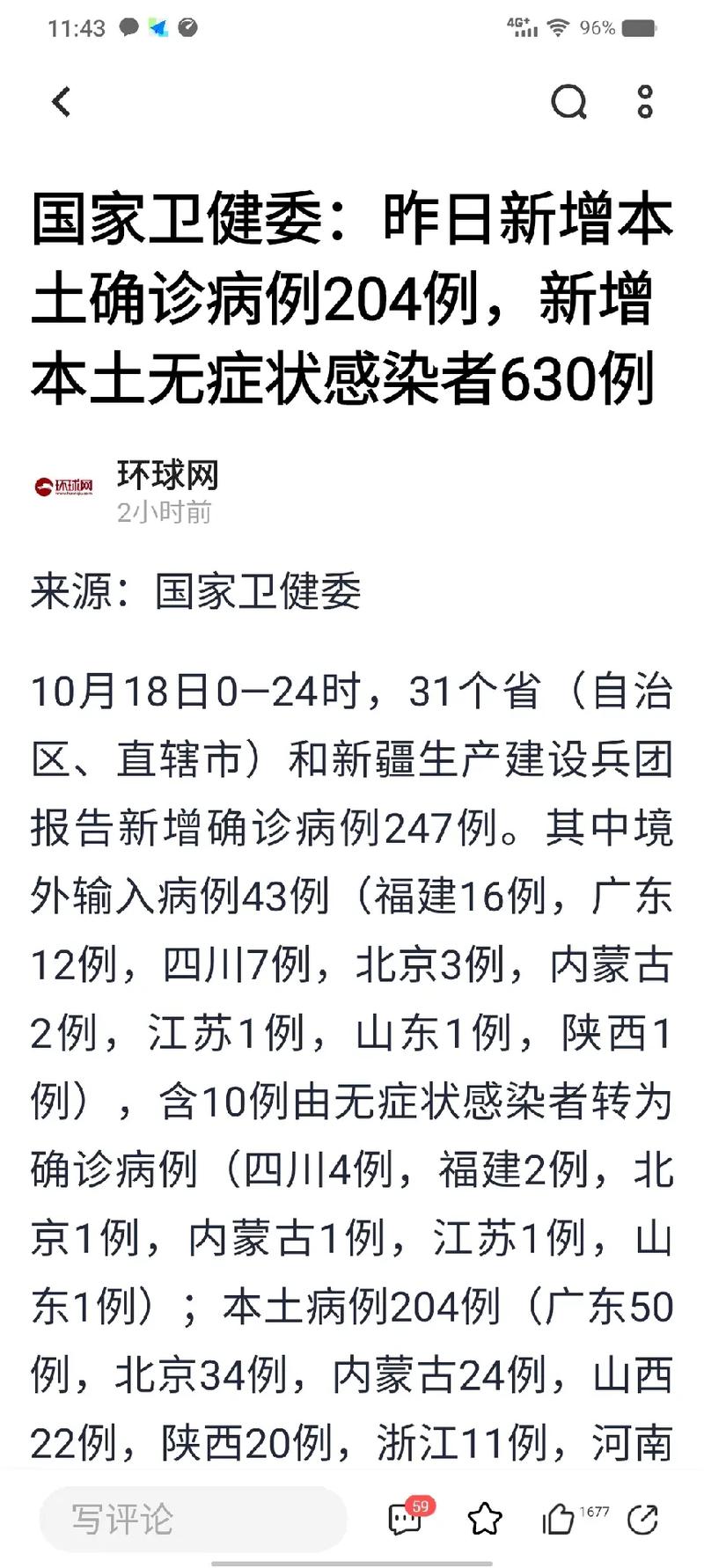 国家卫健委每日新增确诊病例数及分布情况（含内蒙古等地）