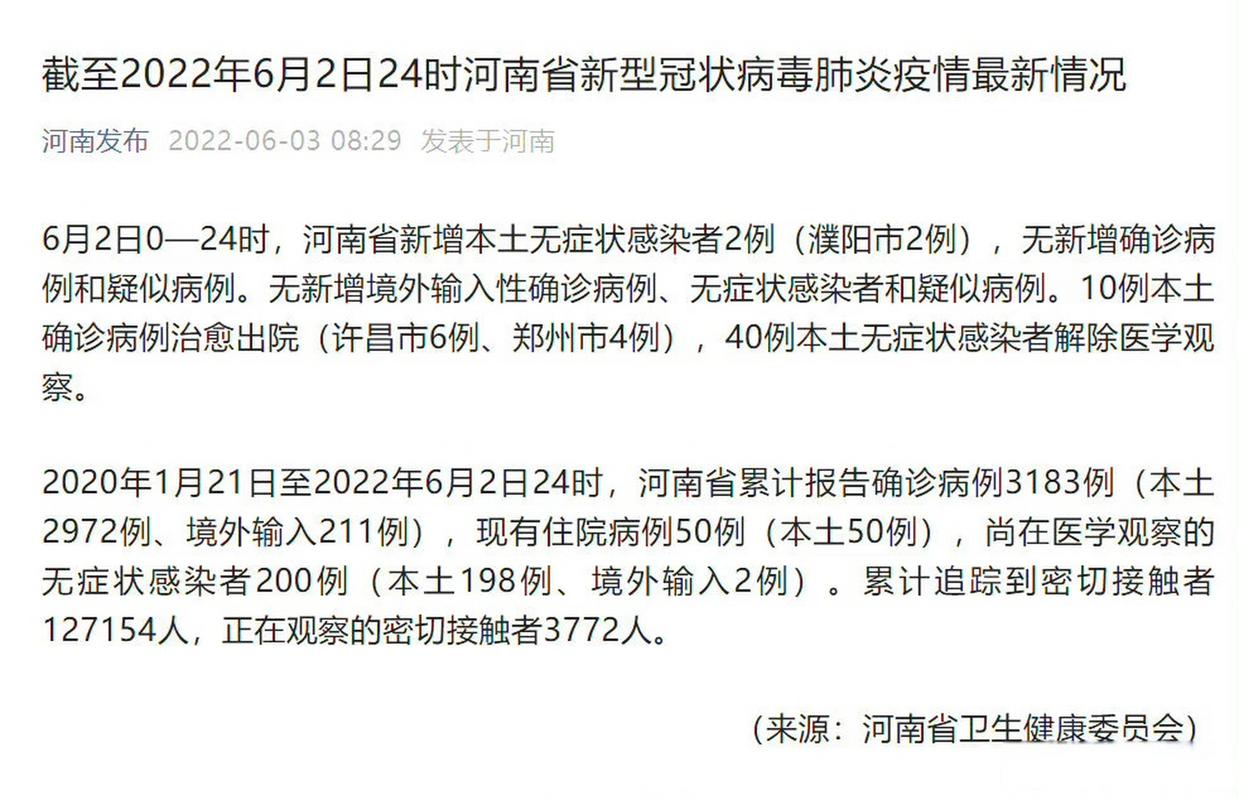 河南新增本土确诊和无症状感染者情况（含多地数据及郑州解封时间）